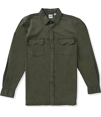 Rowm Big & Tall Solid Long Sleeve Western Shirt