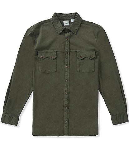 Rowm Big & Tall Solid Long Sleeve Western Shirt