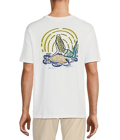 Rowm Blue Sirena Short Sleeve Mermaid Screen Print T-Shirt