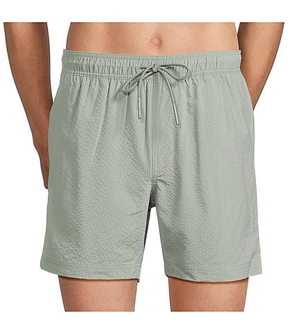 Rowm Daydipper 6" Solid Seersucker Swim Trunks