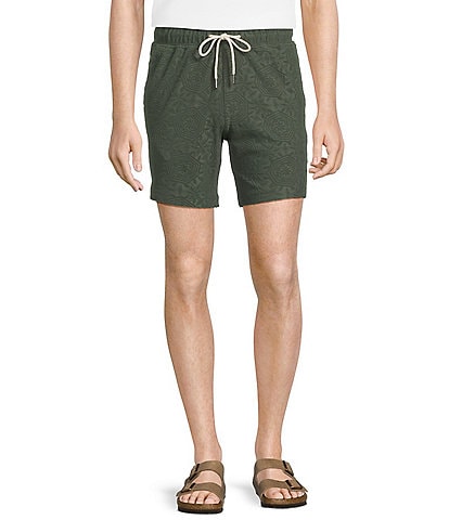 Rowm Flat Front Solid Terry 7#double; Inseam Shorts