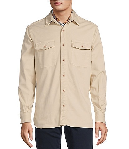 Rowm Into The Blue Collection The Rambler Long Sleeve Solid Garment Washed Twill Shirt Jacket