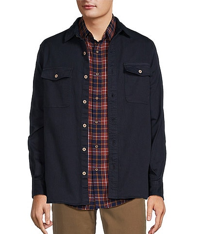 Rowm Into The Blue Collection The Rambler Long Sleeve Solid Garment Washed Twill Shirt Jacket