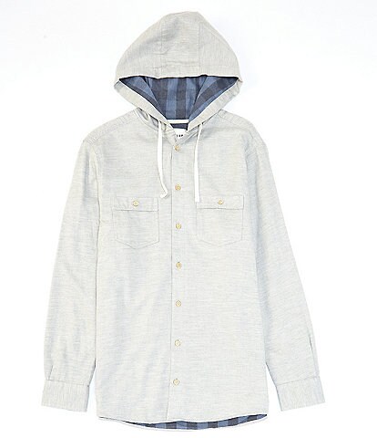 Rowm Long-Sleeve Heathered Twill Lined Hoodie