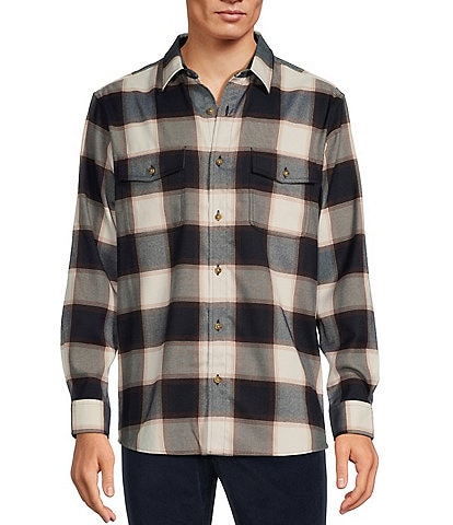 Rowm Long Sleeve Jaspe Large Buffalo Plaid Button Down Shirt