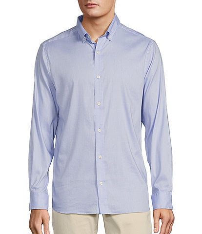 Rowm The Everyday Collection Long Sleeve Quad Blend Solid Button-Down Collar Twill Shirt