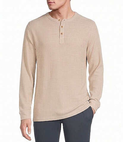 Rowm Long Sleeve Solid Ribbed Henley