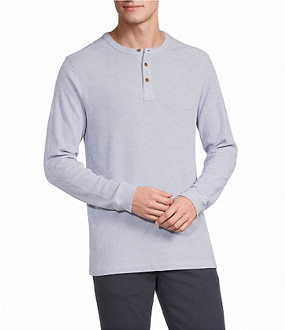 Rowm Long Sleeve Solid Ribbed Henley