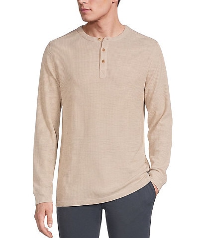 Rowm Long Sleeve Solid Ribbed Henley