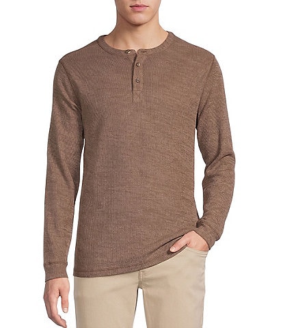 Rowm Long Sleeve Solid Ribbed Henley