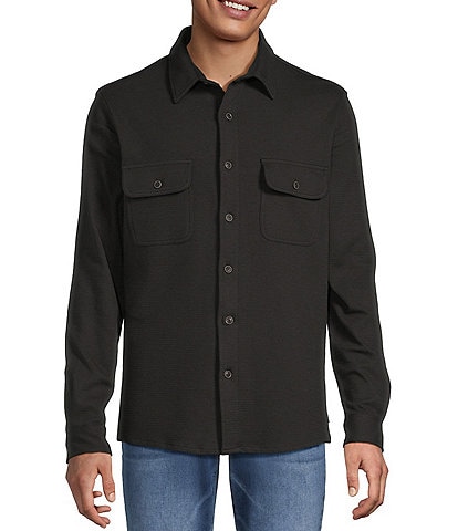 Rowm Long Sleeve Textured Button Front Shirt