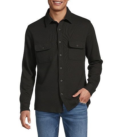 Rowm Long Sleeve Textured Button Front Shirt