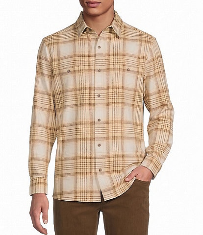 Rowm Long Sleeve Textured Large Plaid Shirt