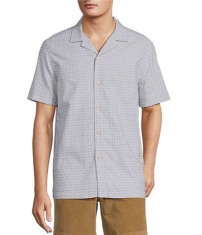 Rowm On The Range Short Sleeve Geometric Dobby Shirt