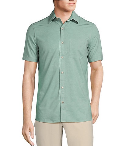 Rowm Performance Rec + Relax Short Sleeve Solid Textured Shirt