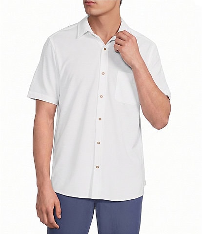 Rowm Performance Rec + Relax Short Sleeve Solid Textured Shirt