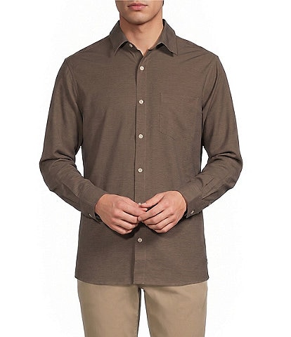 Rowm Rec + Relax Long Sleeve Solid Texture Shirt