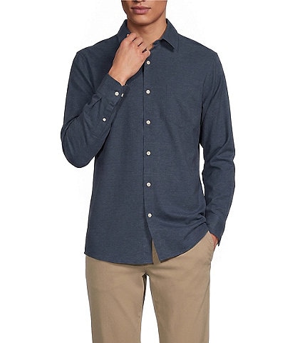 Rowm Rec + Relax Long Sleeve Solid Texture Shirt