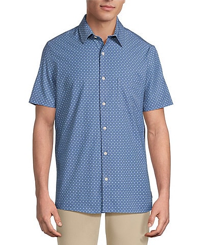 Rowm Rec + Relax Short Sleeve Performance Circle Floral Print Shirt