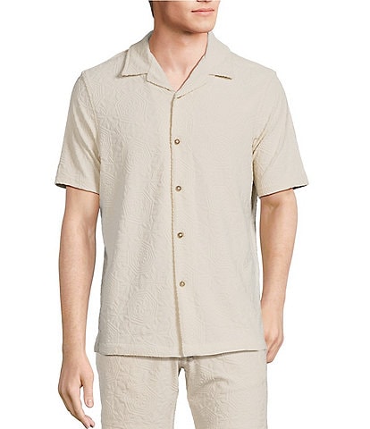 Rowm Short Sleeve Geo Terry Camp Shirt
