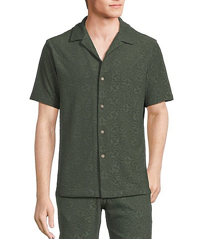 Rowm Short Sleeve Geo Terry Camp Shirt