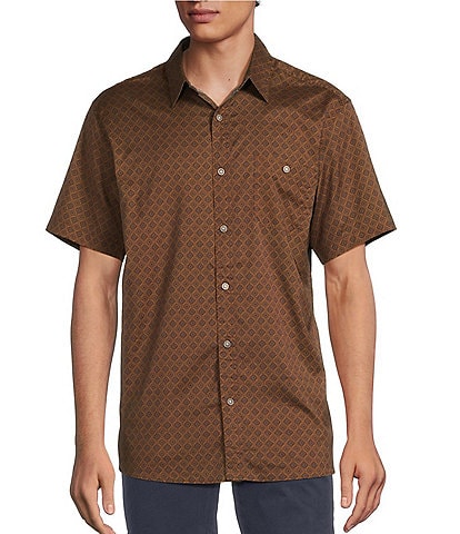 Rowm Short Sleeve Large Diamond Geo Print Shirt