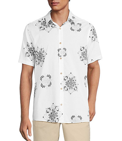 Rowm Short Sleeve Large Medallion Print Shirt