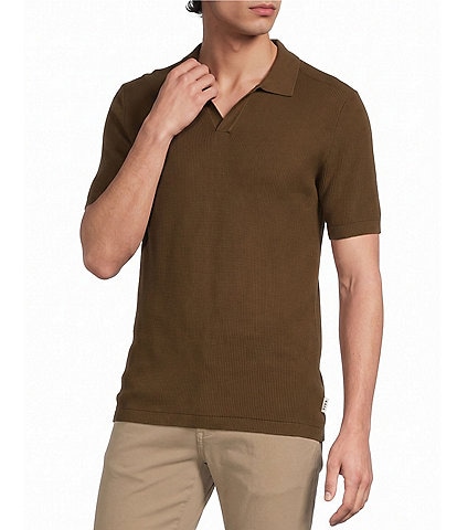 Rowm Short Sleeve Textured Solid Snit Shirt