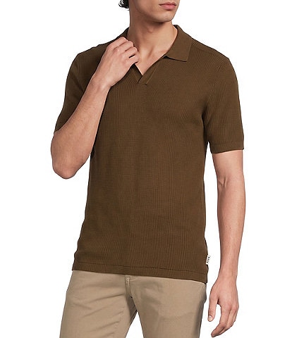 Rowm Short Sleeve Textured Solid Snit Shirt