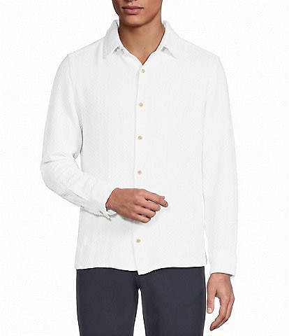 Rowm Solid Herringbone Woven Shirt