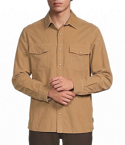 Rowm Stockyards Collection Solid Garment Wash Corduroy Shirt