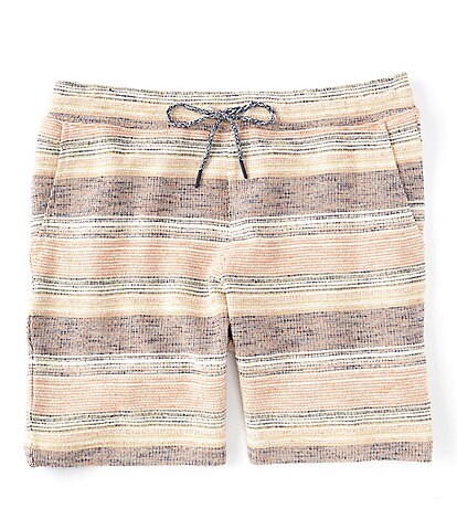 Rowm Striped Print Mid-Rise 7#double; Inseam Knit Shorts