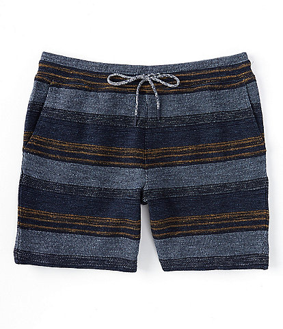 Rowm Striped Print Mid-Rise 7#double; Inseam Knit Shorts