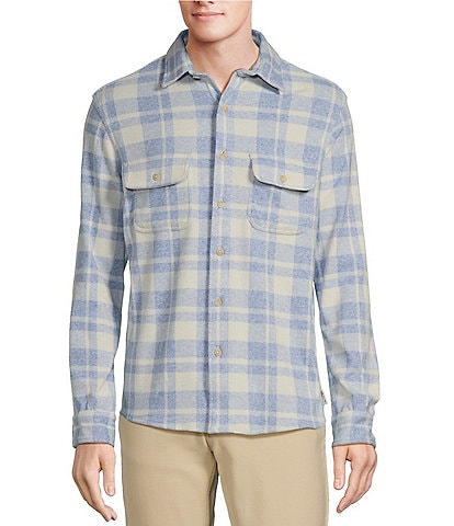 Rowm The Keeper Long Sleeve Plaid Button Down Knit Shirt