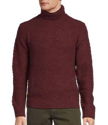 Rowm The Lodge Collection Long Sleeve Textured Solid Sweater