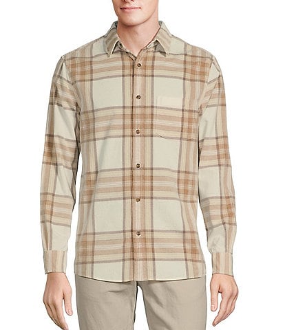 Rowm The Nomad Long Sleeve Large Plaid Washed Corduroy Shirt