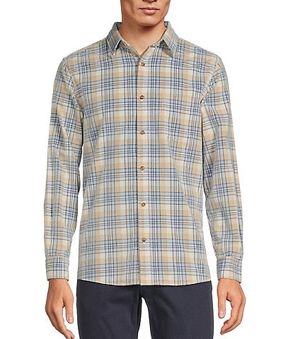 Rowm The Nomad Long Sleeve Medium Plaid Washed Corduroy Shirt