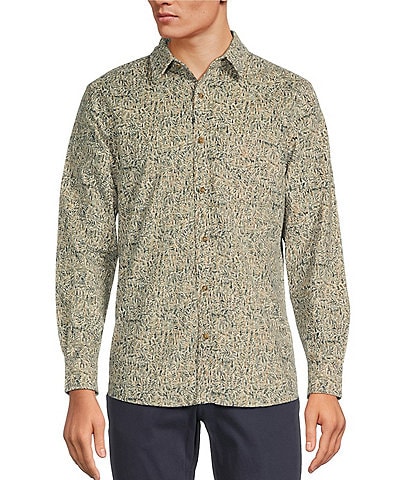 Rowm The Nomad Long Sleeve Woodland Print Washed Corduroy Shirt