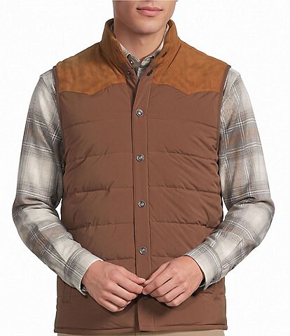 Rowm Western Snap Quilted Mock Neck Vest