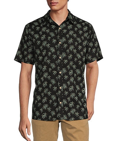 Rowm's Outsider's Oasis Short Sleeve Mini Palm Print Shirt