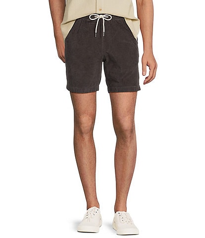 Rowm's Outsider's Oasis Solid Drawstring Corduroy Dyed Solid 7" Inseam Shorts