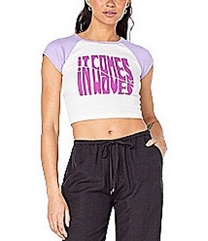 Roxy Comes In Waves Crop Baby Tee