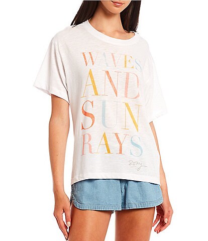 Roxy Crystal Visions Waves and Sun Rays Graphic Tee