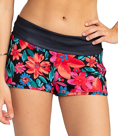 Roxy Endless Summer Floral Print Swim Cover-Up Board Shorts