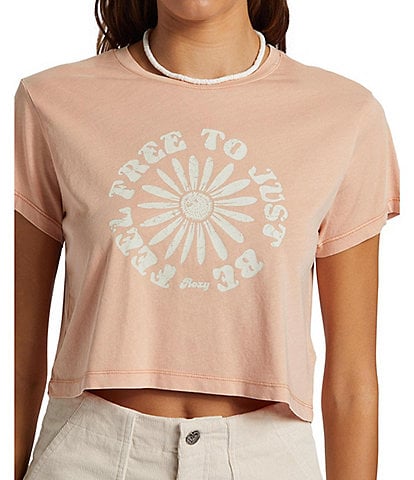 Roxy Feel Free Cropped Graphic T-Shirt