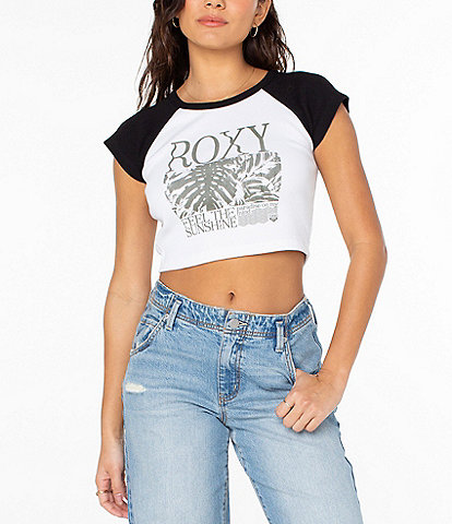 Roxy Feel The Sunshine Color Block Raglan Sleeve Cropped Baby T-Shirt