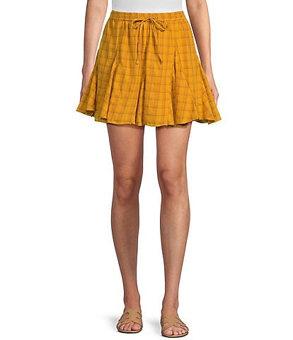 Roxy Forever Dreamin Plaid Printed Mini Skirt