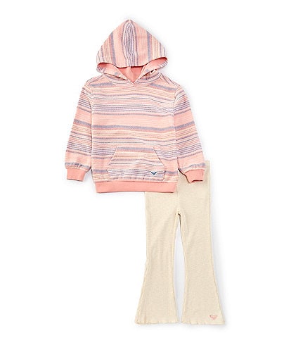 Roxy Little Girls 2T-6X Long-Sleeve Striped Baja Hoodie & Solid Tie-Front Jogger Pants