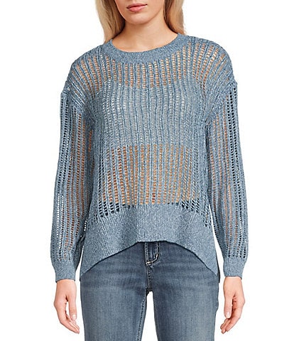 Roxy Long Sleeve Flipside Textured Boucle Knit Sweater