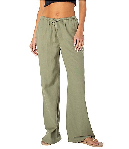Roxy Lyla Low Rise Drawstring Pull-On Wide Leg Pants